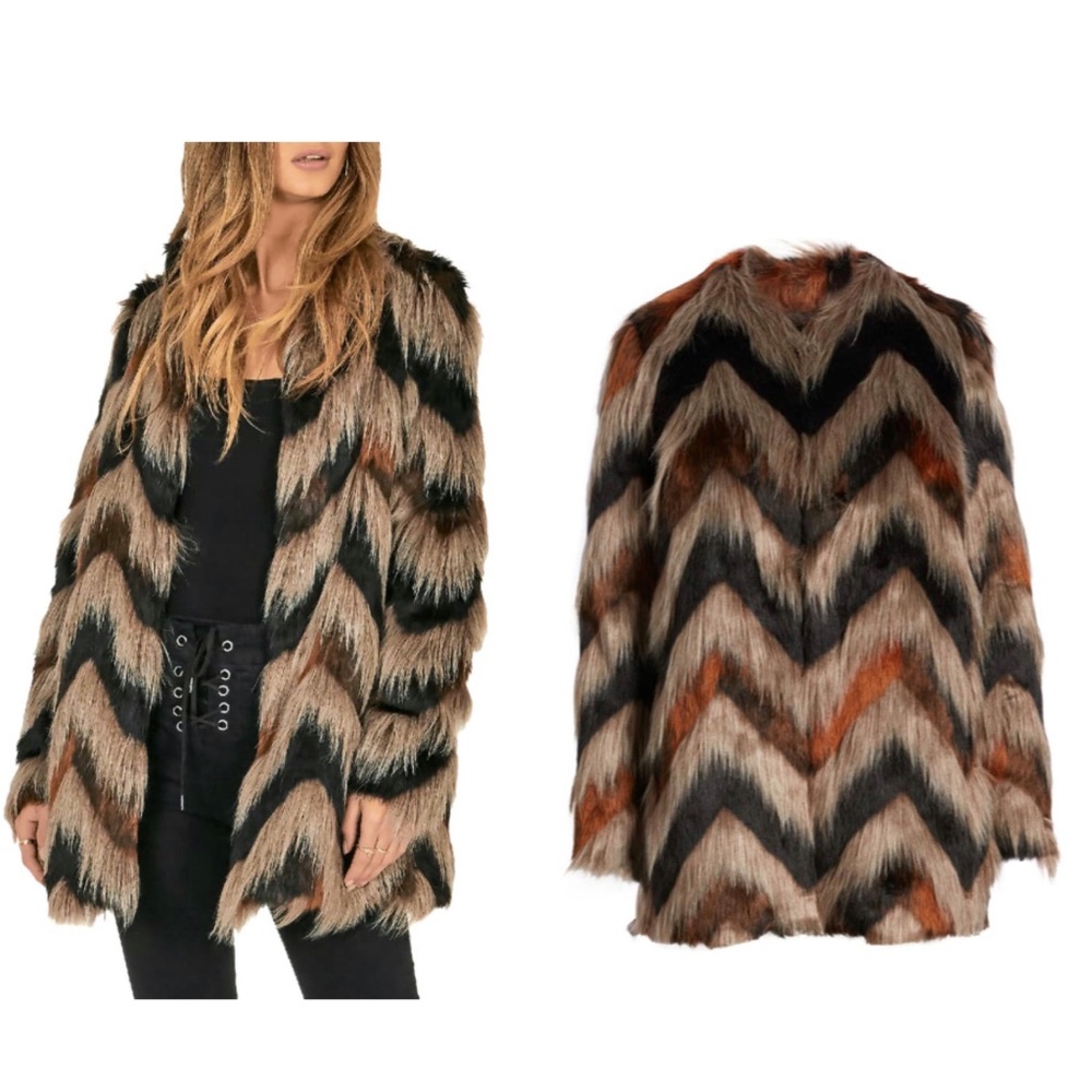 Amuse Society Waylon Faux Fur Jacket - Small